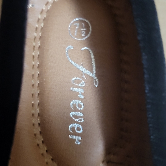 Forever Faux Suede/Faux Fur Black Slip-on Loafer Women Size 7.5 - Picture 8 of 12